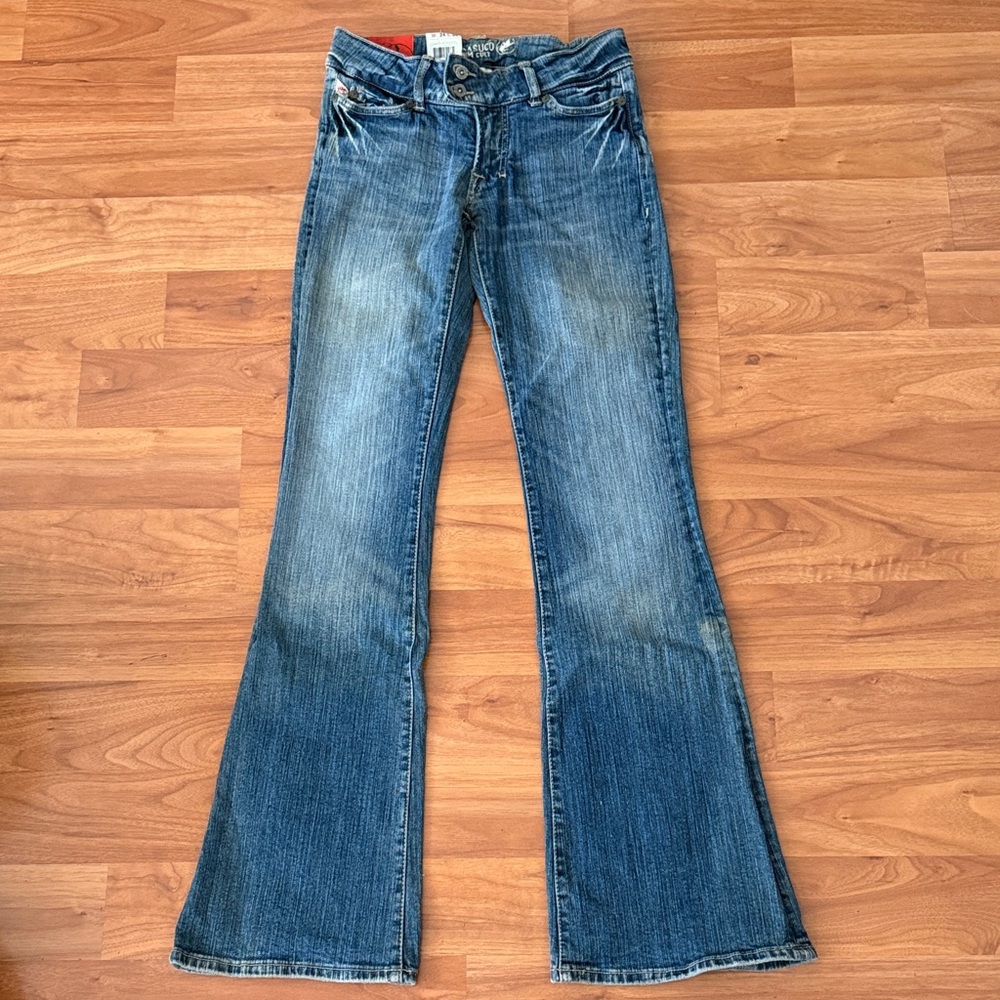 ❤️ Parasuco Denim Women's Blue Flare Jeans - Distressed Wash Size 24